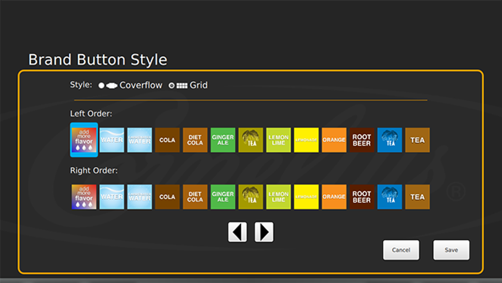 Coverflow Order Example — step illustration
