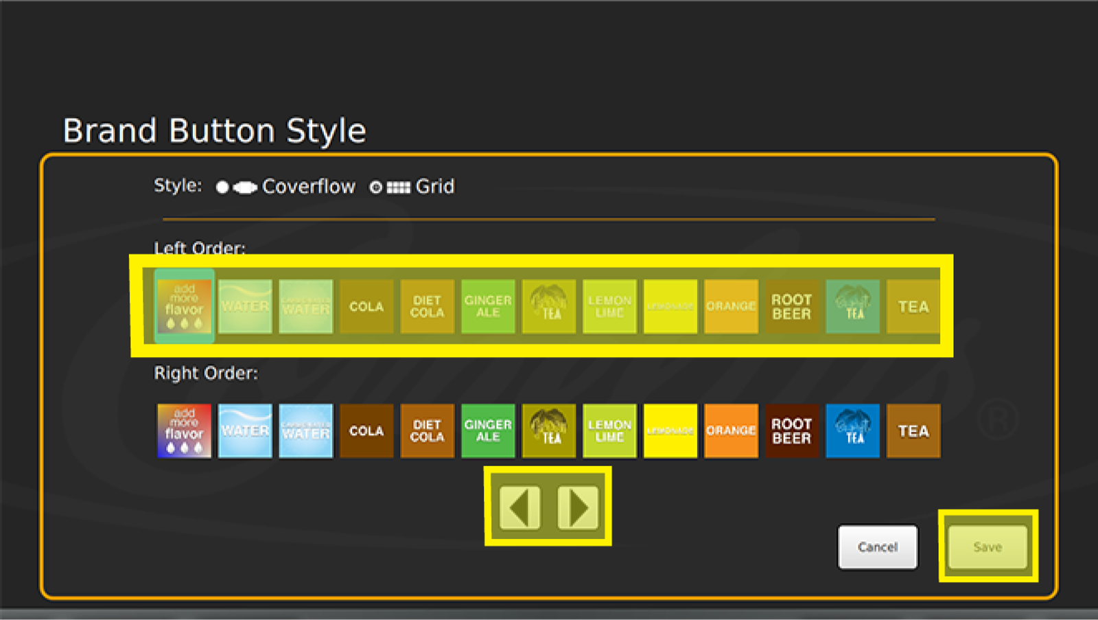 Rearranging Coverflow Order — step illustration