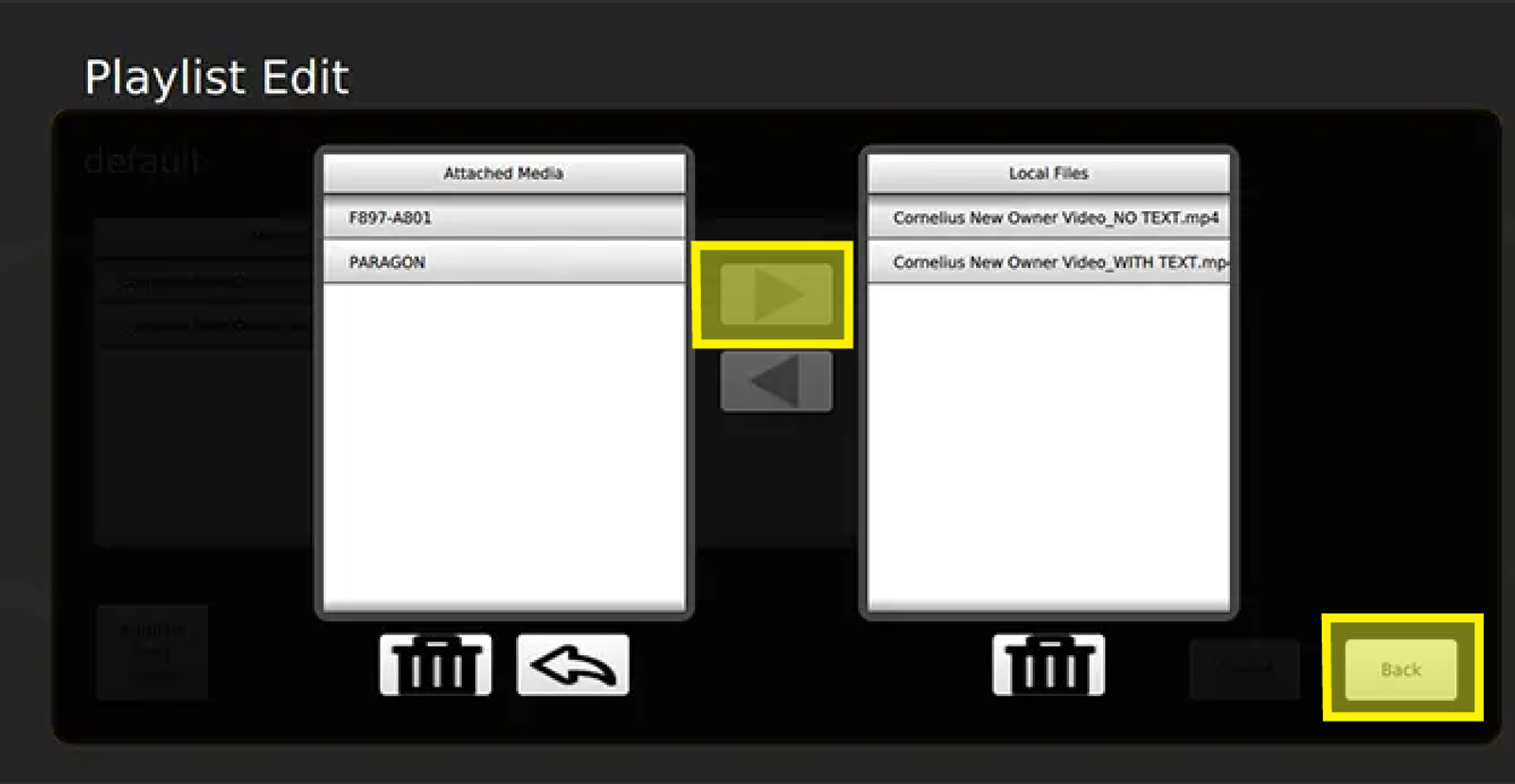 Add/Delete Videos — step illustration