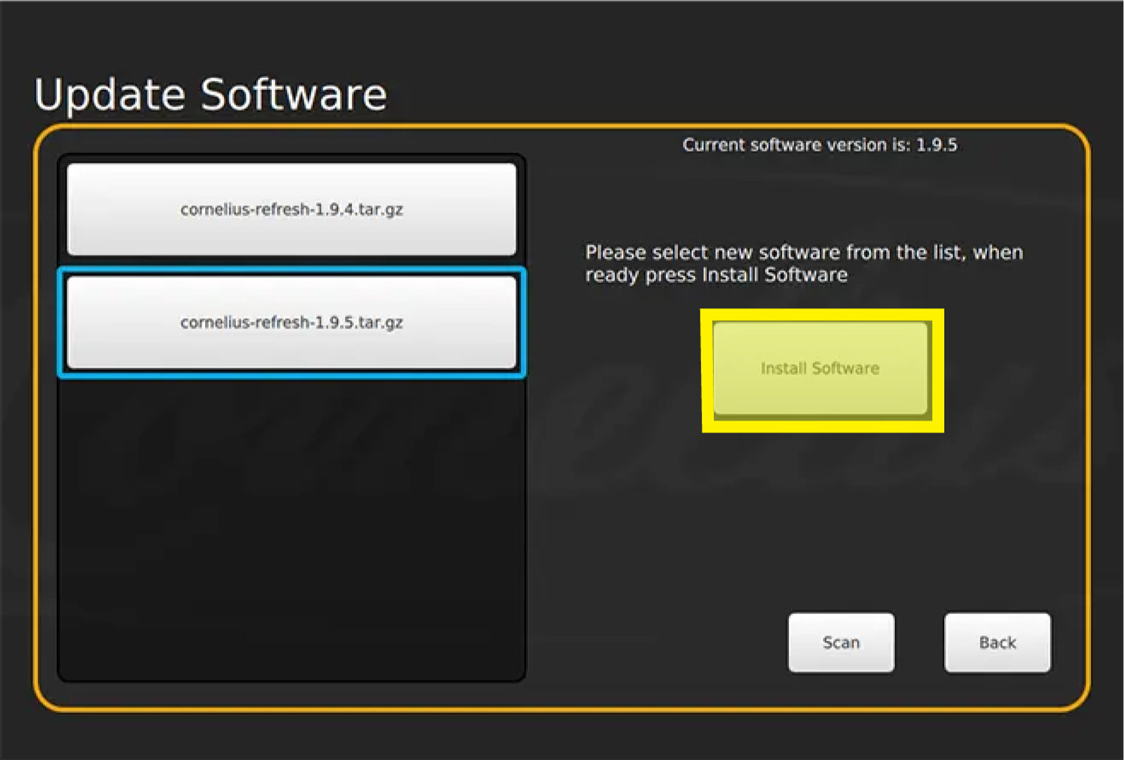 Software Updater — step illustration