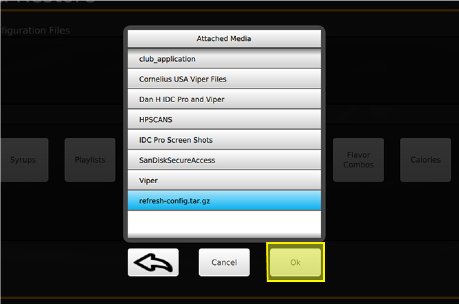 Select Configuration File — step illustration