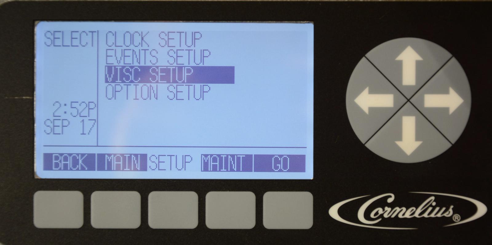 Select Viscosity Setting — step illustration